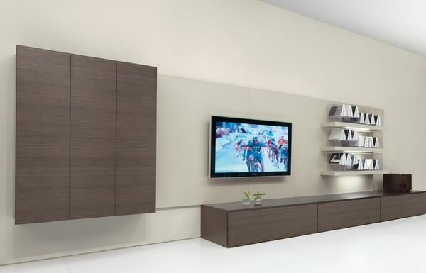 تلفزيون الأثاث مع واحد في حديث تصميم حديث الداخلي، تصميم التلفزيون أثاث من الخشب