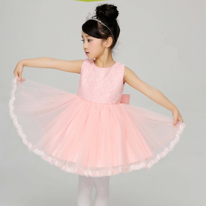 празнично-kindermode-розова рокля