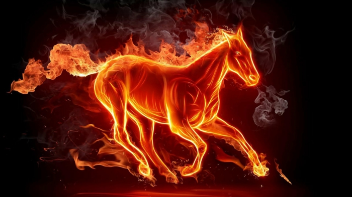 Tűz-tapéta-egy futó ló