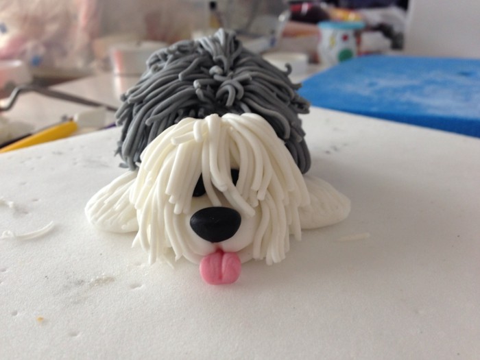 fondant de bricolaje de decisiones fondant pastel de pasta de azúcar-figuritas-perro