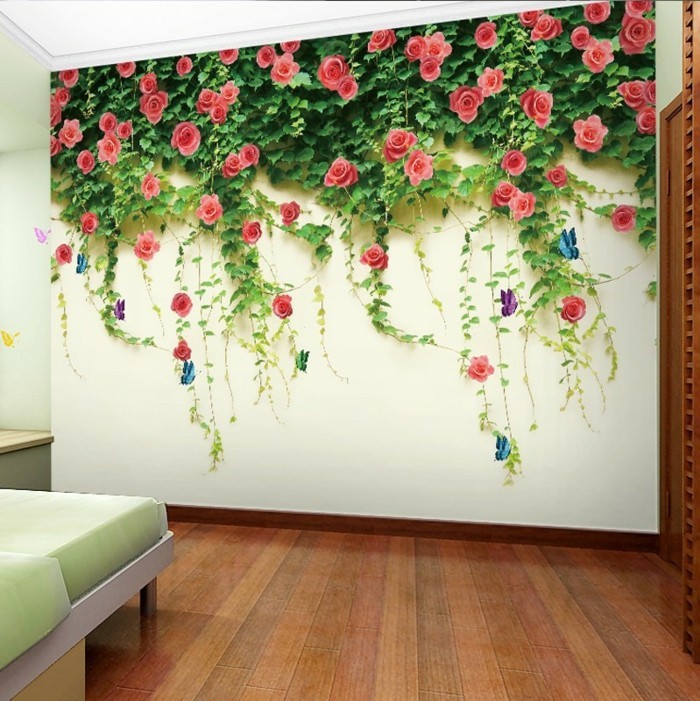 photo papier peint floral-grand-design-salon-bois-de-chaussée