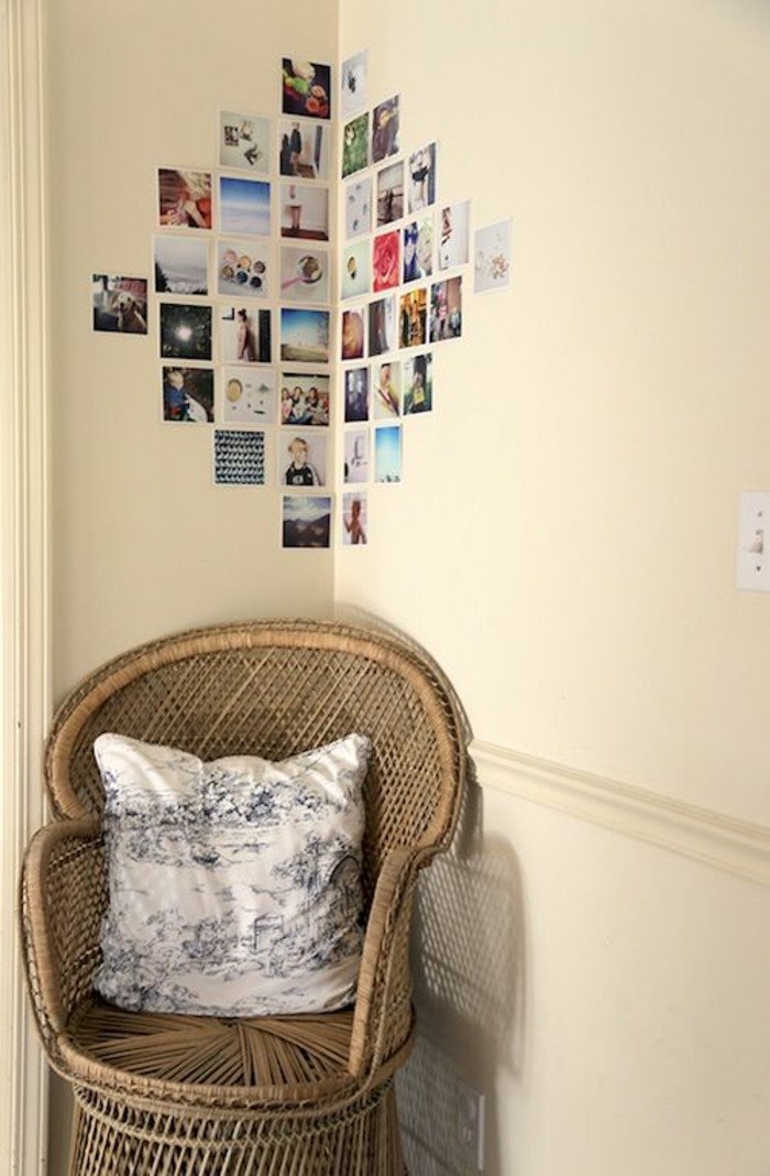 fotowand-ötletek családi fotók szék-Kissé-világosbarna-fal