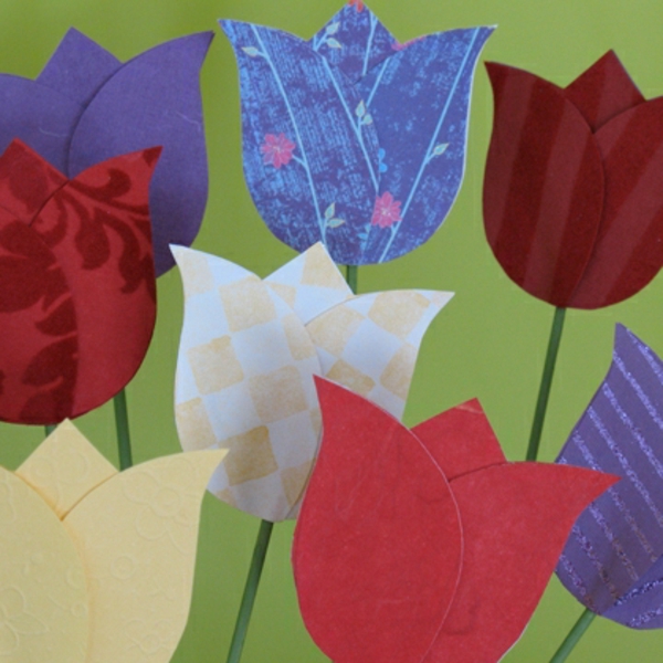 manualidades de flores de primavera - diferentes colores