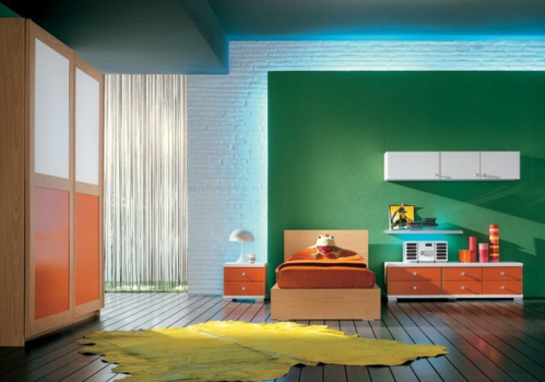colores frescos para la habitación de los jóvenes - alfombra amarilla