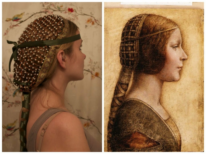 تسريحات الشعر في العصور الوسطى مثل تصفيفة الشعر مأخوذة من صورة - أصيلة تماما