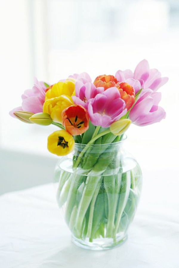 Años gran - Decoración de la mesa con-rosa-tulipán