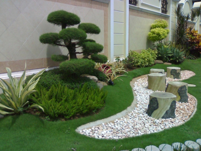 حديقة التصميم الحديث-حدائق-مع-الحجارة