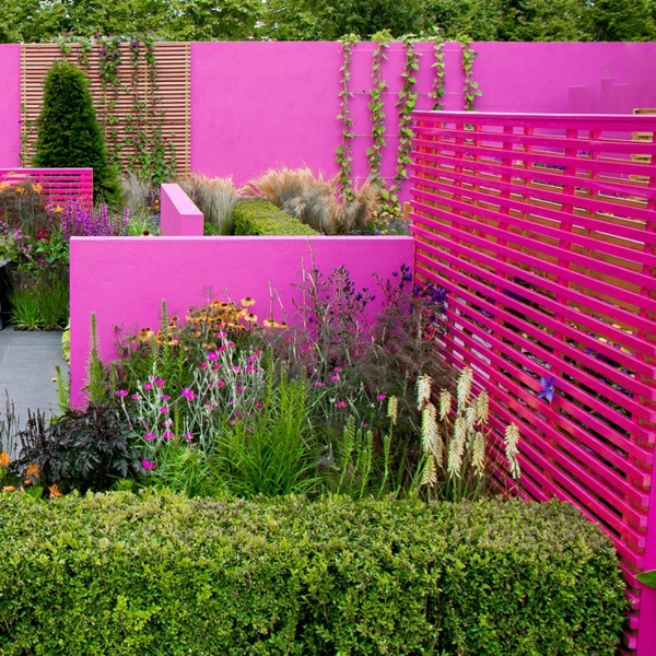 jardinería y paisajismo-Gartenzaun-underline-color diseño-ideas-rosa