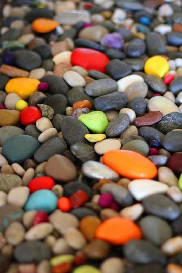 أفكار تصميم حديقة جميلة حديقة الديكور-مع-الأحجار الملونة