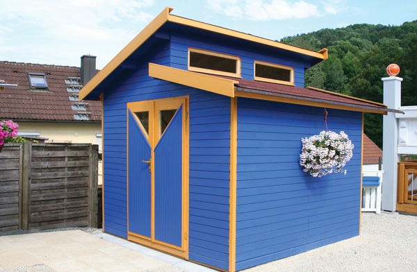 градинска къща - шведски стил - син цвят - красив външен вид