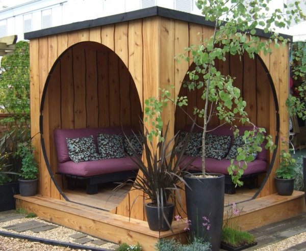 kerti pavilon-szép-szép kerti bútor-kerti-design-kerti-ötletek fa pad kerti