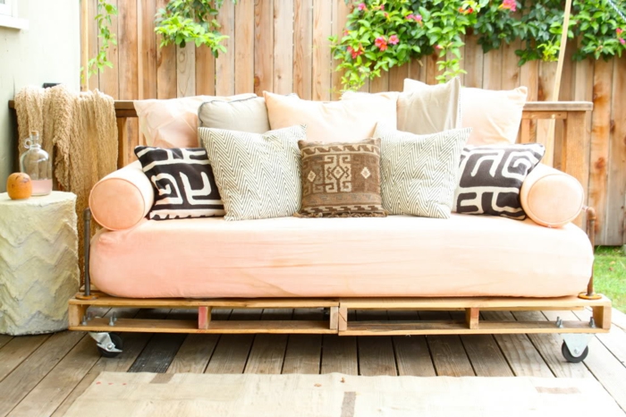 muebles de jardín palets palets sofá-hecho