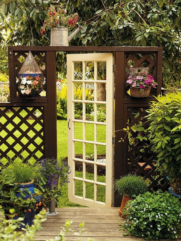 puertas-de-madera-Gartentor propia acumulación hermosa-jardín