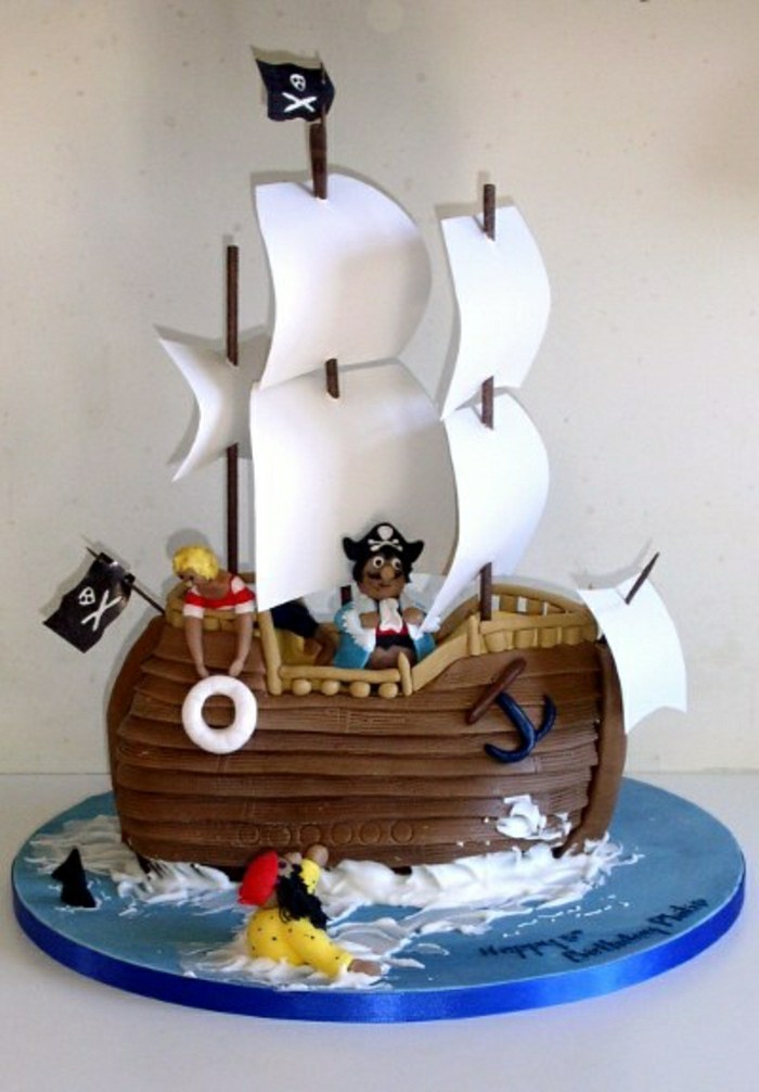 торта за рожден ден-за-деца-кораб-модел
