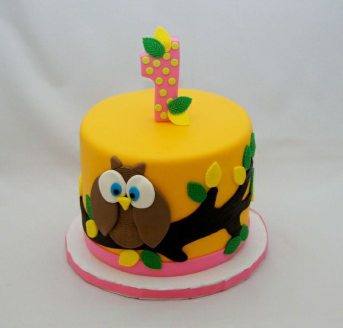 γενέθλια τούρτα-συνταγές-κίτρινο χρώμα-Unique-μικρό-πίτα-για-παιδιά
