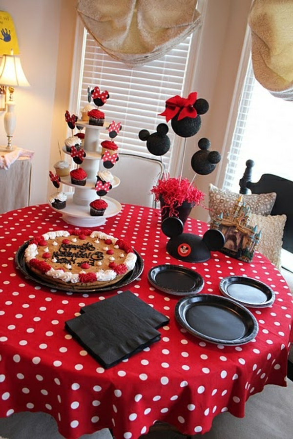 partido-con-buen-Tischdeko-partido-deco-Mickey Mouse-cumpleaños motivo
