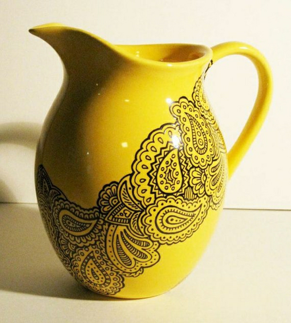 sárga kancsó henna minták dekoráció