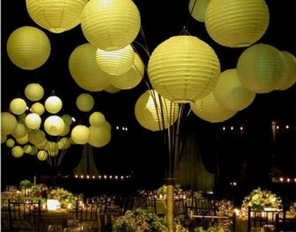 топки във въздуха - жълт цвят идеи за парти декорация