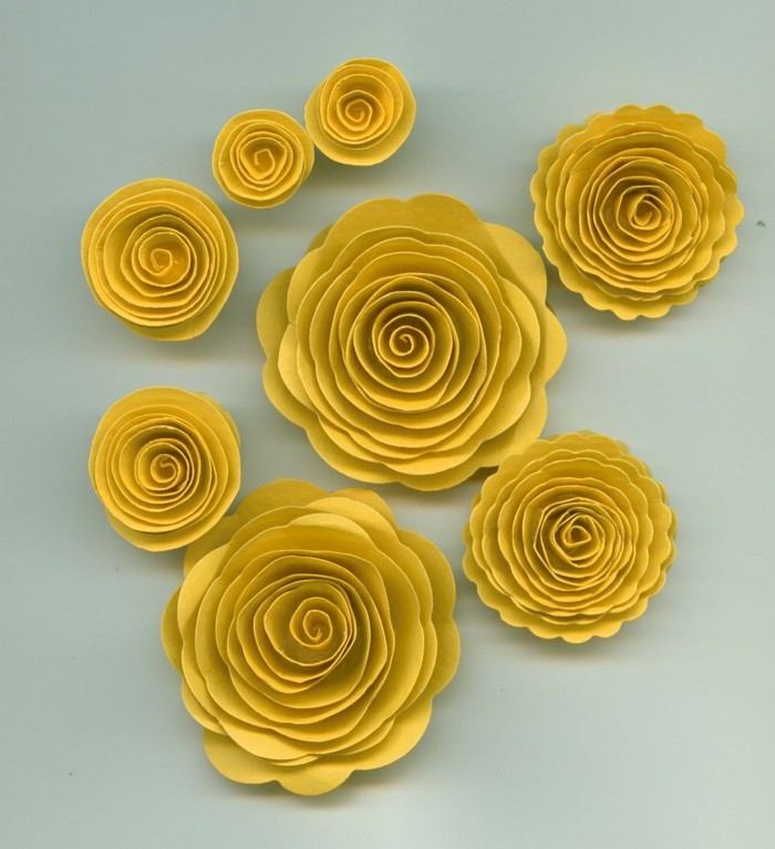 sárga-papír virágok-fotó-of-top-tett-kézműves ötletek