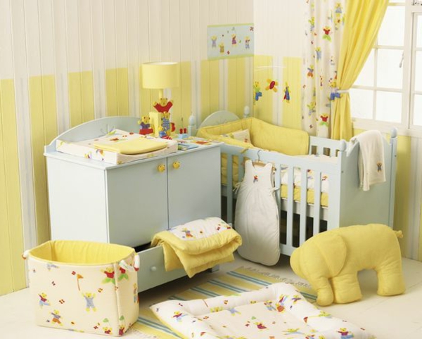 yellow-vauvan makuuhuoneen kalusteita-vauvan makuuhuoneen deco-vauvan huone-ideoista