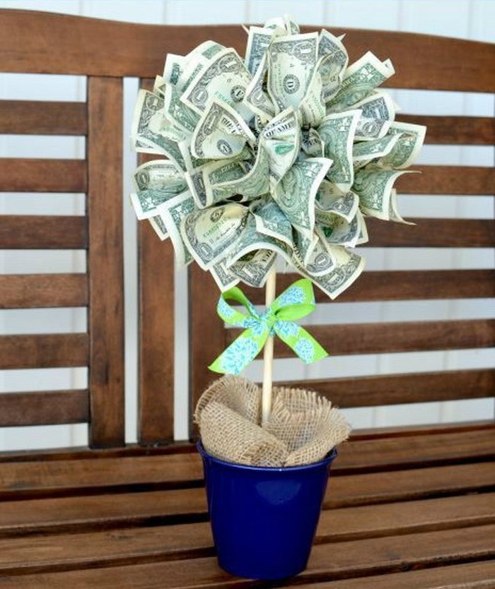 boda regalo monetario dinero flor-in-a-box