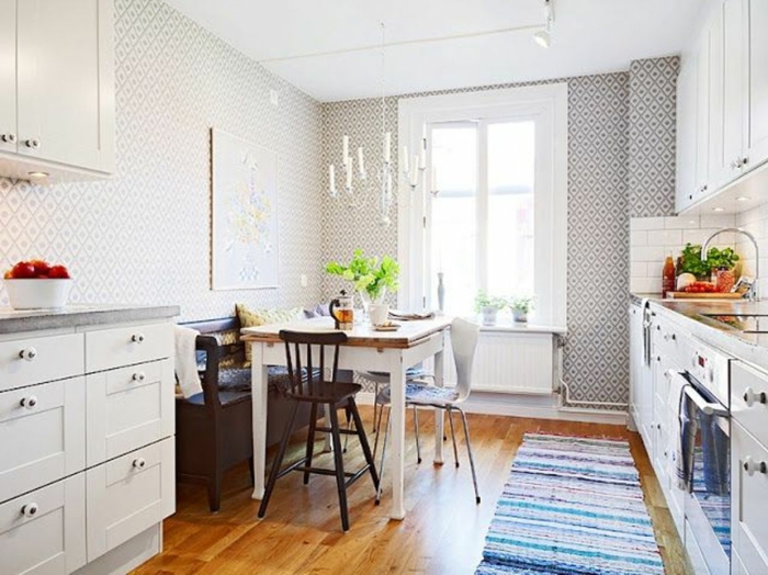 Уютна Кухня интериор охлади тапети сиви орнаменти
