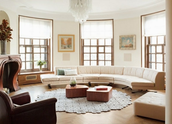acogedora sala de estar-semicircular Sofas-