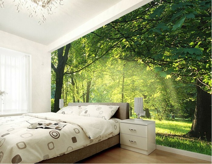 otthonos-modell szobás fotó tapéta-erdő-motívum