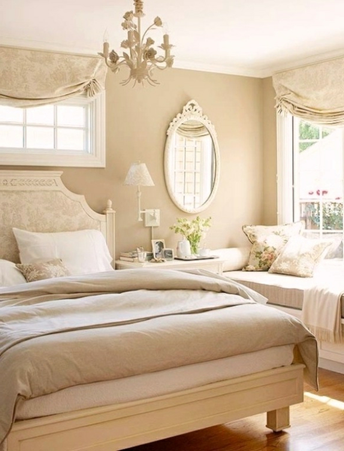 आरामदायक बेडरूम का डिजाइन-बेज रंग