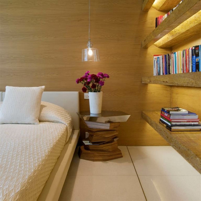 आरामदायक बेडरूम का डिजाइन-पीले प्रकाश