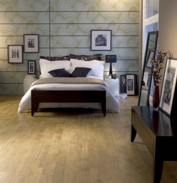 hangulatos hálószobás-egy ágyas modern PVC padló