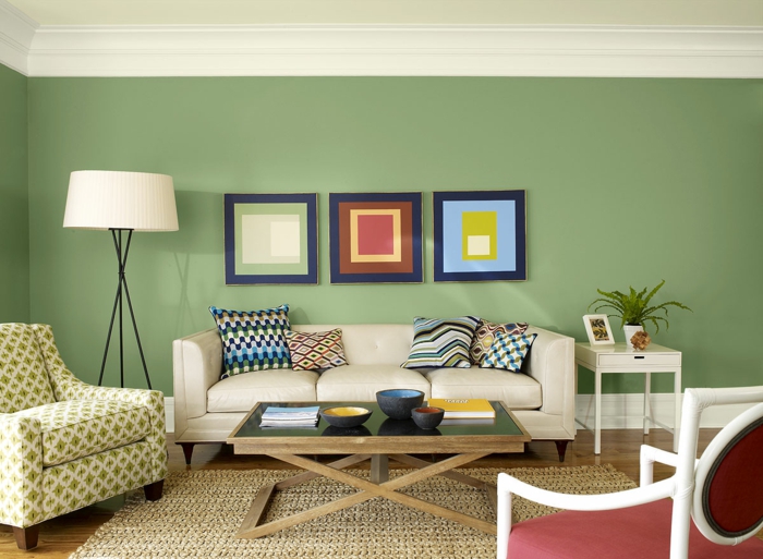 geometriai kép-a-nappali-original-ötlet színű nappali belső