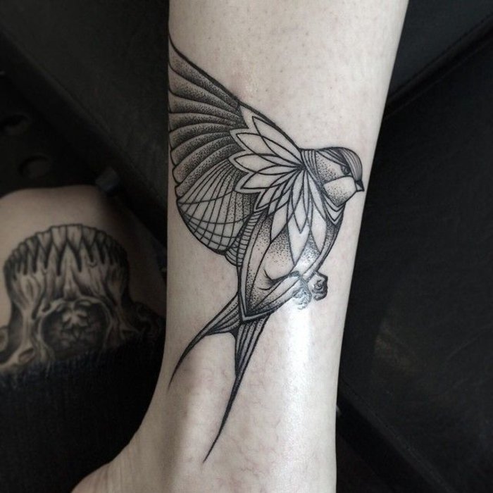 geometrijski tattoo slike ptica Tattoo