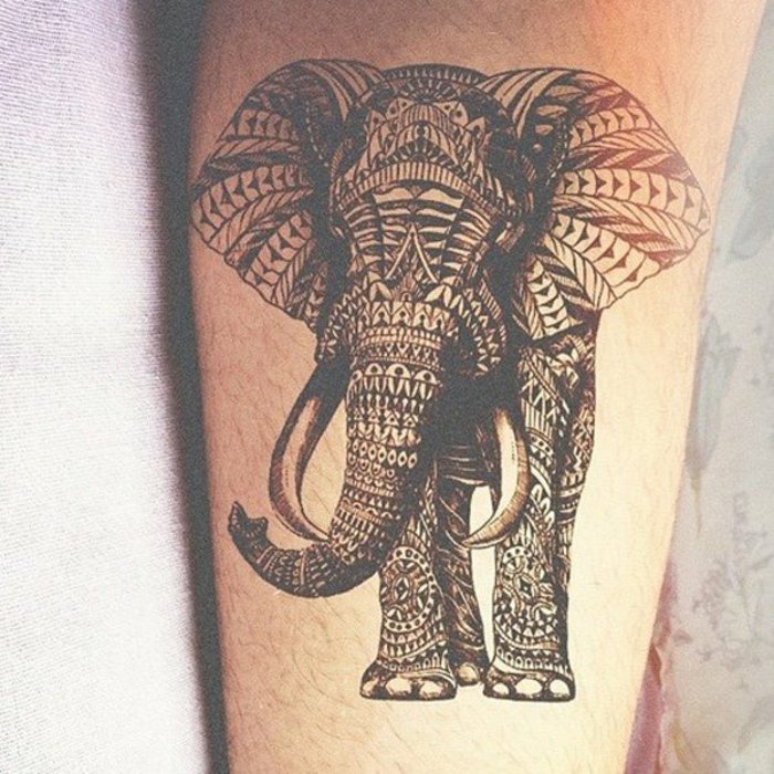 геометрична татуировка шаблони Elephant рисунка