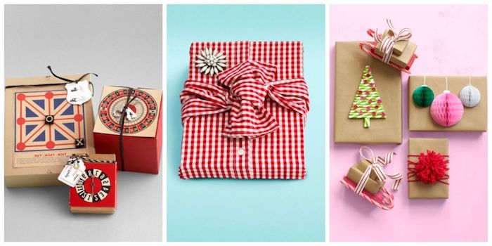 Ideas de paquete de regalos, papel de regalo con camisa vieja, decoración de navidad