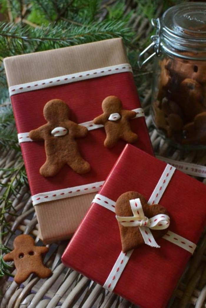 geschenkverpackung-regalo caja de embalaje de color rojo-con-galleta