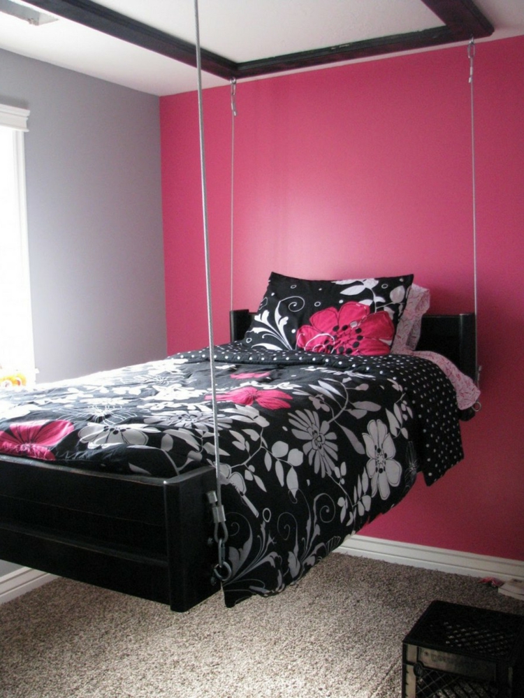 Hang легла в черно-розово-розово-цветно-модел-шик-благородно Deisgn-модерен