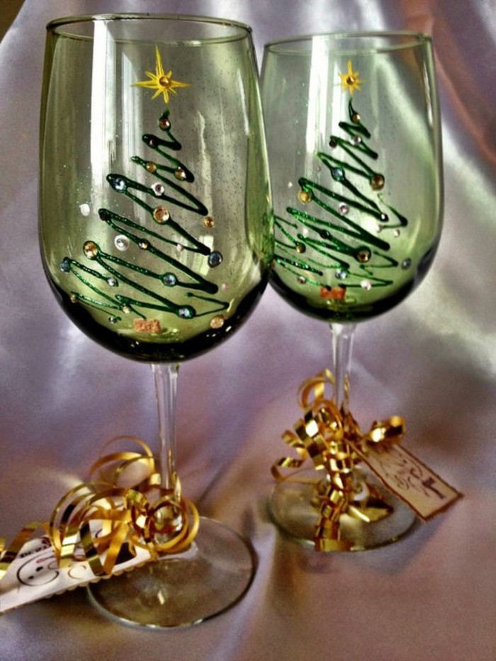 Décoration de fête brillant pour verres de champagne