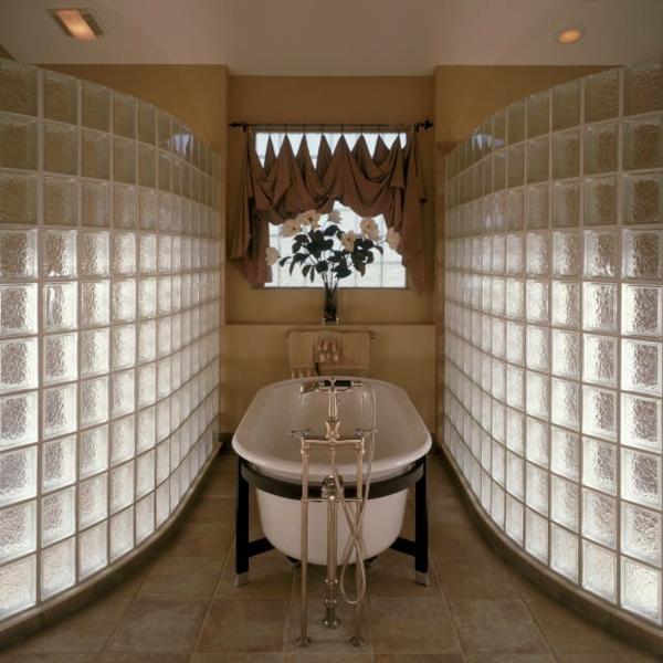 Los ladrillos de vidrio-muy-moderna para-ducha-