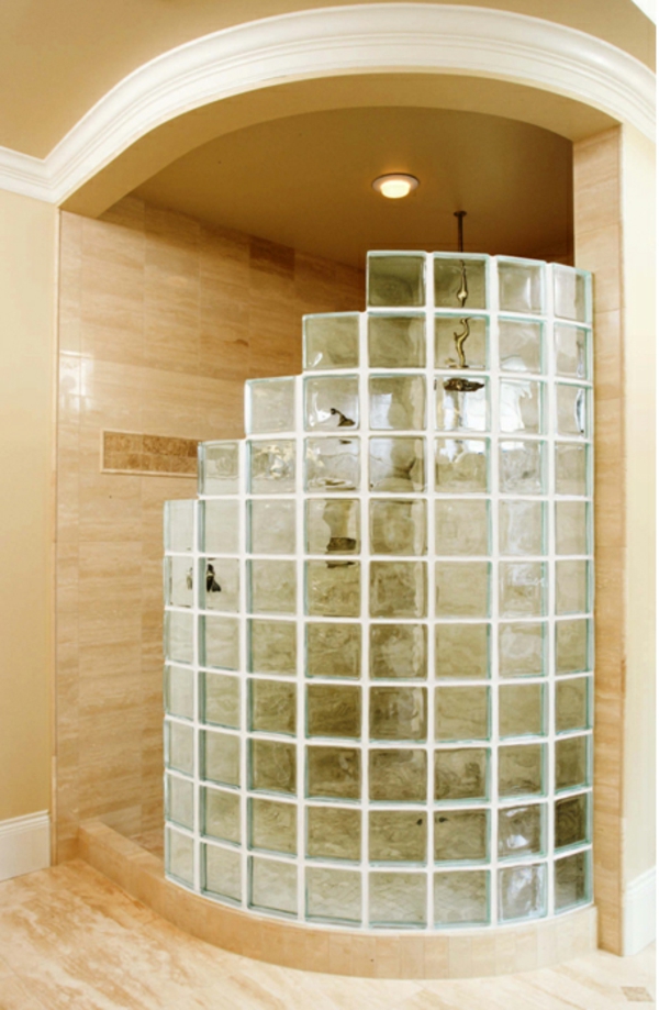Los ladrillos de vidrio-por-ducha-ultra-moderno diseño