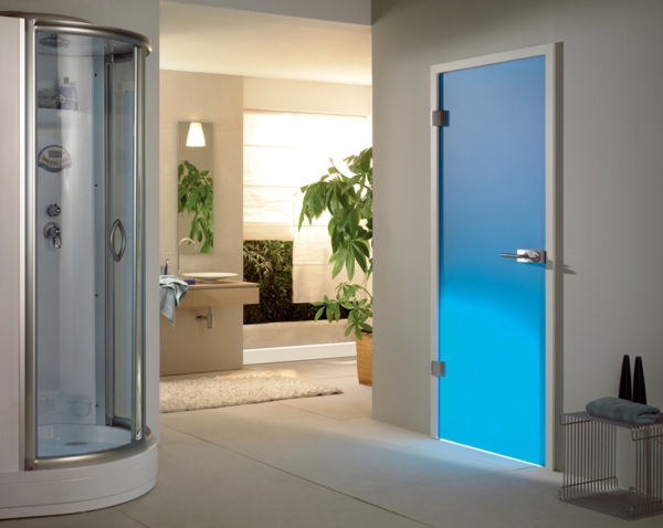 lasiovet-inside-iso-sininen väri kylpyhuoneen ovi