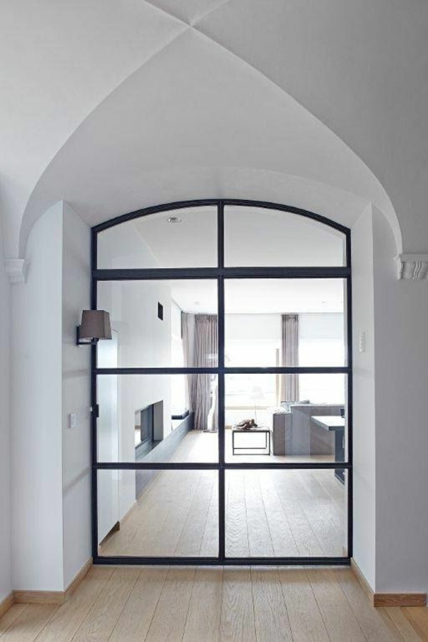 les portes-à-black-cadre design d'intérieur-intérieur verre portes en verre