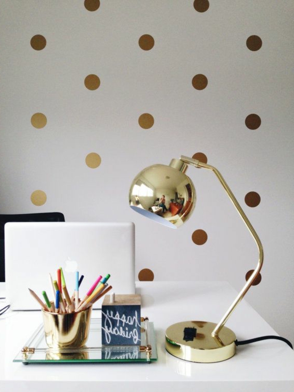 Golden настолна лампа-с гланц на повърхността Идеи