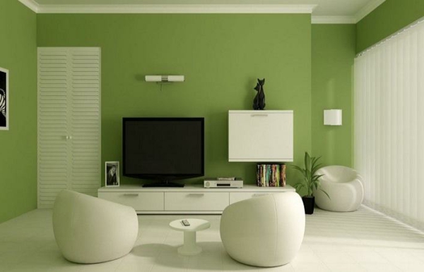 عظيم الخضراء اللون لون الجدار التصميم الداخلي الحديث