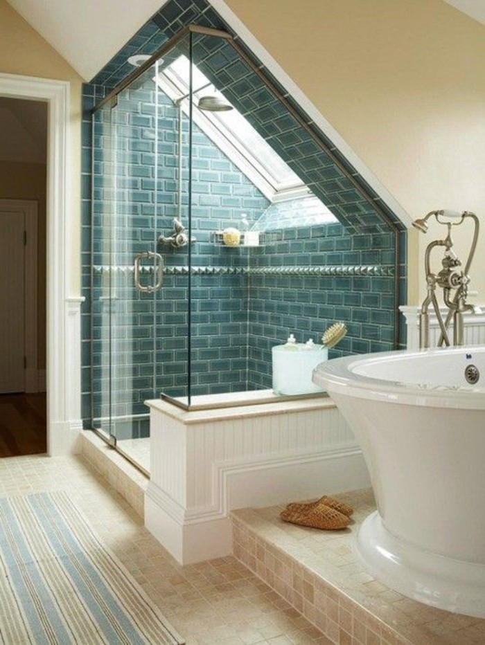azulejos-en-amarillento pared verde azulejos-en-el-ducha de piso de color