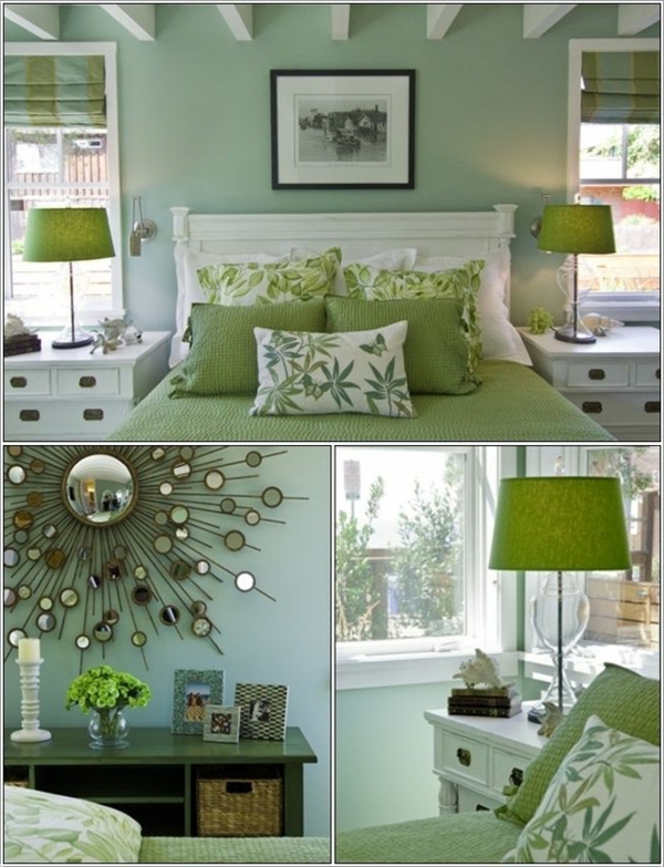 हरे रंग की दीवार डिजाइन के लिए बेडरूम-शांत-डिजाइन