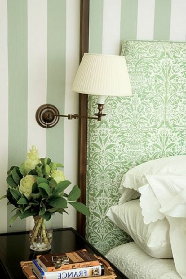 zeleni zid dizajn-za-spavaća soba-udoban-Ambiente