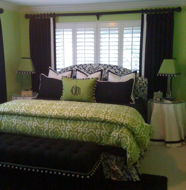 हरे रंग की दीवार डिजाइन के लिए बेडरूम-सुपर-डिजाइन