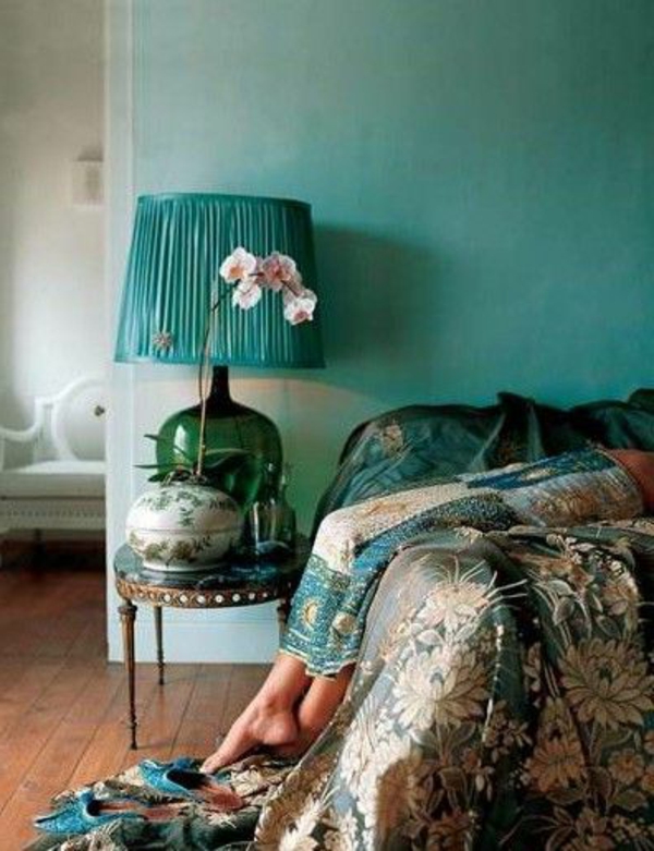 קיר ירוק עיצוב עבור חדרי שינה-על-מבט