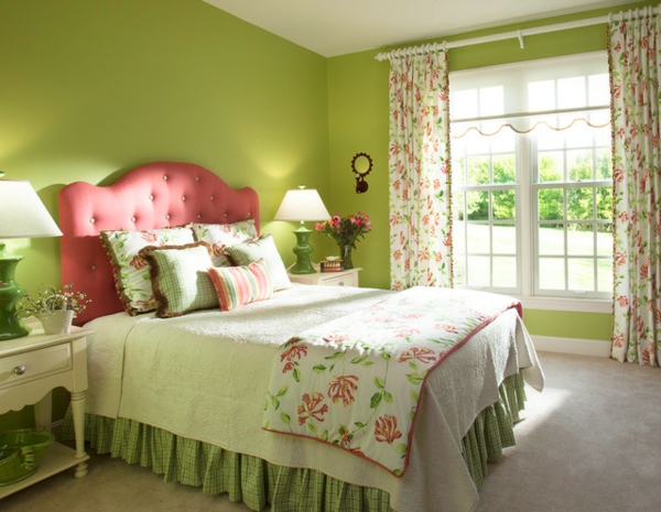 зелена стена дизайн-за-спалня-традиционен инвентар